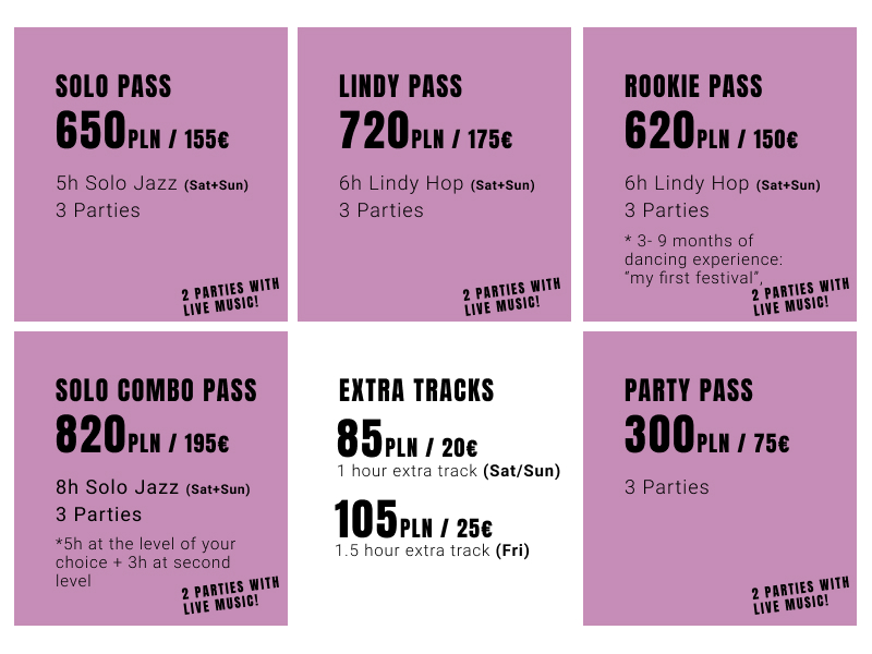 Event pricing information